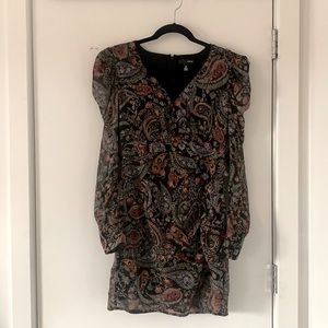 (⭐️ 2 for $120) Aqua Paisley Puff Shoulder Dress